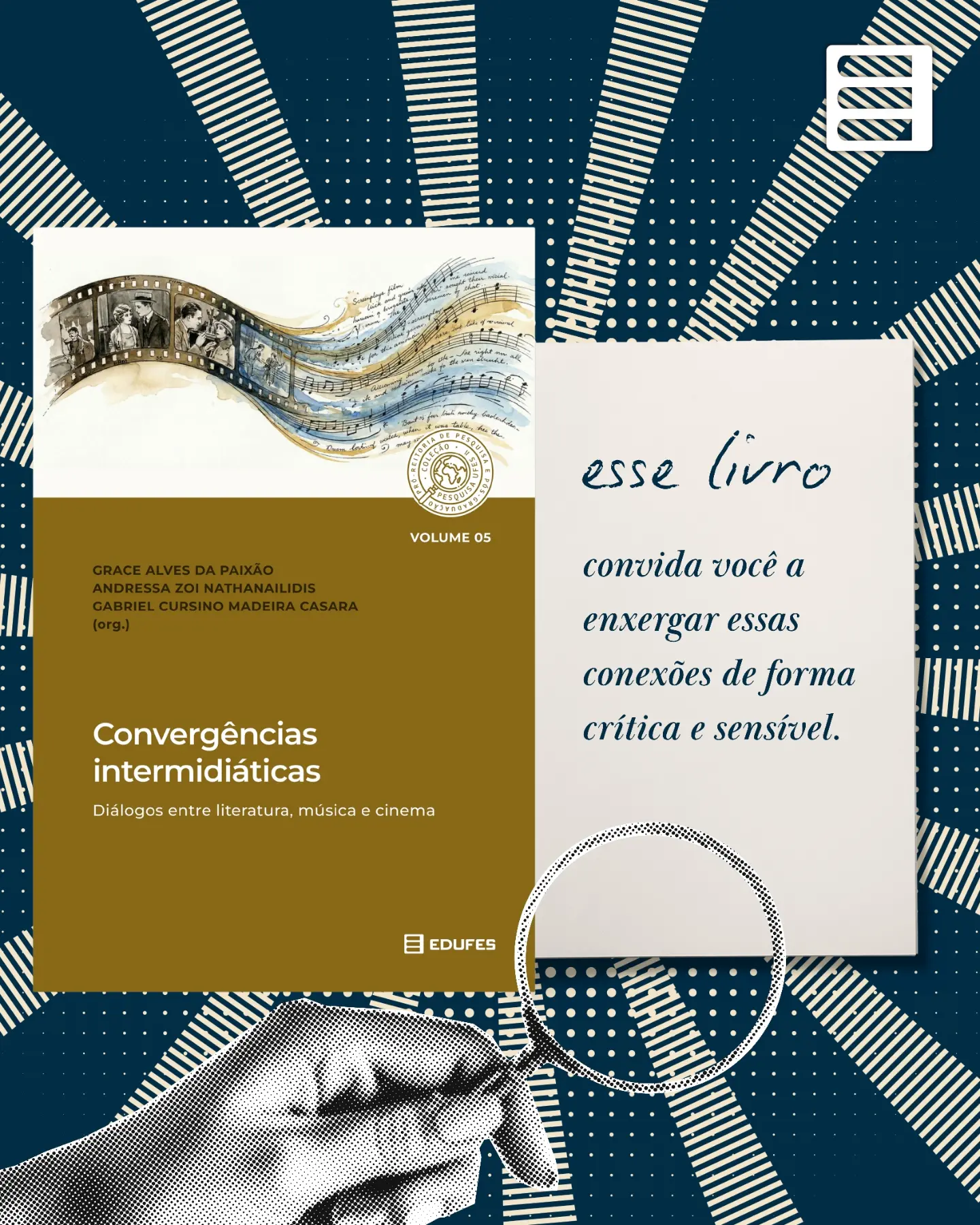 Capa do e-book Convergências intermidiáticas: diálogos entre literatura, música e cinema (Volume 05, EDUFES)